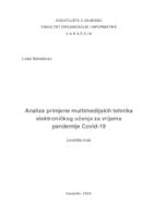 Analiza primjene multimedijskih tehnika elektroničkog učenja za vrijeme pandemije Covid-19