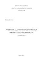 Primjena alata društvenih medija u kontekstu organizacije