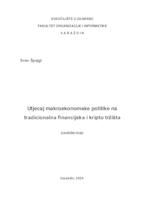 Utjecaj makroekonomske politike na tradicionalna financijska i kripto tržišta