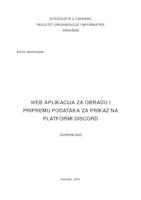 Web aplikacija za obradu i pripremu podataka za prikaz na platformi Discord