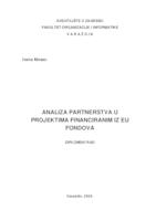 Analiza partnerstva u projektima financiranim iz EU fondova