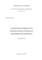 Studentska perspektiva kokreacijskog procesa u akademskom okruženju