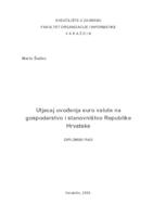 Utjecaj uvođenja euro valute na gospodarstvo i stanovništvo Republike Hrvatske