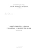 Financijske krize: uzroci, posljedice i preventivne mjere