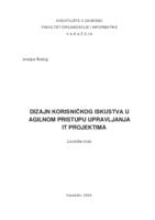 Dizajn korisničkog iskustva u agilnom pristupu upravljanja IT projektima