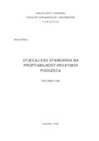 Utjecaj ESG standarda na profitabilnost hrvatskih poduzeća