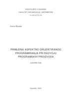 Primjena aspektno orijentiranog programiranja pri razvoju programskih proizvoda