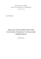 Analiza strukturne poslovne statistike poduzeća te poslovne demografije