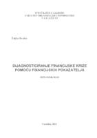 Dijagnosticiranje financijske krize pomoću financijskih pokazatelja