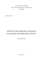 Arhitekture mobilnih aplikacija razvijanih okvirom React Native