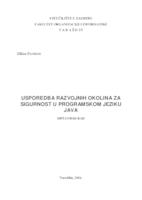 Usporedba razvojnih okolina za sigurnost u programskom jeziku JAVA