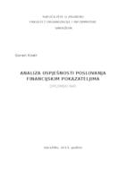 Analiza uspješnosti poslovanja financijskim pokazateljima