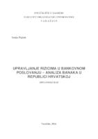 Upravljanje rizicima u bankovnom poslovanju – analiza banaka u Republici Hrvatskoj