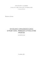 prikaz prve stranice dokumenta Divizijska organizacijska struktura: primjer iz poslovne prakse