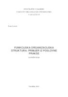 prikaz prve stranice dokumenta Funkcijska organizacijska struktura: primjer iz poslovne prakse