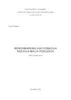 prikaz prve stranice dokumenta Benchmarking kao funkcija razvoja malih poduzeća