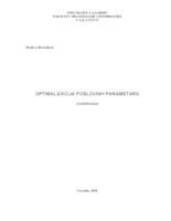 prikaz prve stranice dokumenta Optimalizacija poslovnih parametara