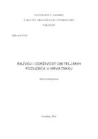 prikaz prve stranice dokumenta Razvoj i održivost obiteljskih poduzeća u Hrvatskoj