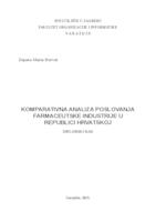 prikaz prve stranice dokumenta Komparativna analiza poslovanja farmaceutske industrije u Republici Hrvatskoj