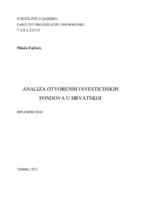 prikaz prve stranice dokumenta Analiza otvorenih investicijskih fondova u Hrvatskoj