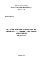 prikaz prve stranice dokumenta Geostrateški položaj Republike Hrvatske s posebnim osvrtom na luku Rijeka