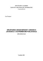 prikaz prve stranice dokumenta Društvena odgovornosti i odnosi s javnošću u suvremenom vodstvu