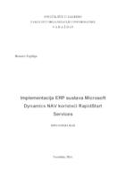prikaz prve stranice dokumenta Implementacija ERP sustava Microsoft Dynamics NAV koristeći RapidStart Services
