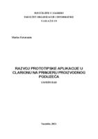 prikaz prve stranice dokumenta Razvoj prototipske aplikacije u Clarionu na primjeru proizvodnog poduzeća