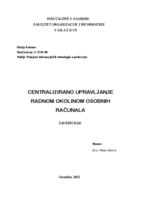 prikaz prve stranice dokumenta Centralizirano upravljanje radnom okolinom osobnih računala
