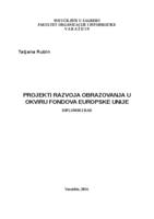 prikaz prve stranice dokumenta Projekti razvoja obrazovanja u okviru fondova EU