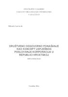 prikaz prve stranice dokumenta Društveno odgovorno ponašanje kao koncept uspješnog poslovanja korporacija u Republici Hrvatskoj