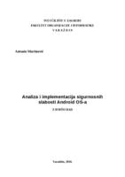 prikaz prve stranice dokumenta Analiza i implementacija sigurnosnih slabosti Android OS-a