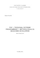prikaz prve stranice dokumenta PXP - ("Personal eXtreme Programming") - metodologija za nezavisne developere