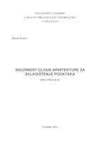 prikaz prve stranice dokumenta Sigurnost cloud arhitekture za skladištenje podataka