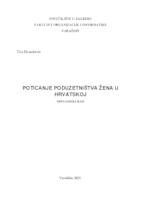 prikaz prve stranice dokumenta Poticanje poduzetništva žena u Hrvatskoj
