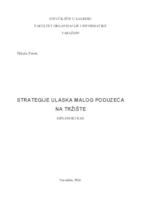 prikaz prve stranice dokumenta Strategije ulaska malog poduzeća na tržište