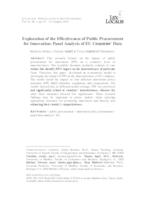 prikaz prve stranice dokumenta Exploration of the Effectiveness of Public Procurement for Innovation: Panel Analysis of EU Countries' Data