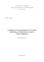 prikaz prve stranice dokumenta Elementi programske potpore mjerenju organizacijskih performansi
