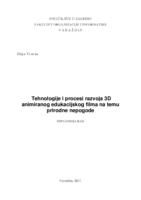 prikaz prve stranice dokumenta Tehnologije i procesi razvoja 3D animiranog edukacijskog filma na temu prirodne nepogode