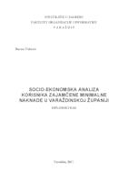 prikaz prve stranice dokumenta Socio-ekonomska analiza korisnika zajamčene minimalne naknade u Varaždinskoj županiji