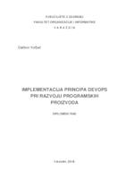 prikaz prve stranice dokumenta Implementacija principa DevOps pri razvoju programskih proizvoda