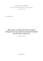 prikaz prve stranice dokumenta Metode za izbor investicijskih projekata na osnovi diskontiranih novčanih tijekova