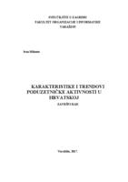 prikaz prve stranice dokumenta Karakteristike i trendovi poduzetničke aktivnosti u Hrvatskoj