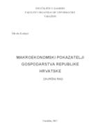 prikaz prve stranice dokumenta Makroekonomski pokazatelji gospodarstva Republike Hrvatske