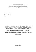 prikaz prve stranice dokumenta Komparativna analiza poslovanja poduzeća ZARA Hrvatska d.o.o. i H & M Hennes & Mauritz d.o.o. temeljem financijskih pokazatelja