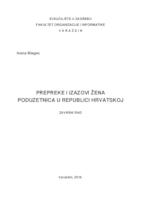 prikaz prve stranice dokumenta Prepreke i izazovi žena poduzetnica u Republici Hrvatskoj