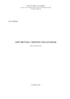 prikaz prve stranice dokumenta AHP metoda i grupno odlučivanje