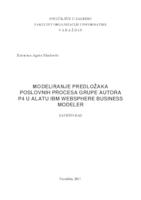 prikaz prve stranice dokumenta Modeliranje predložaka poslovnih procesa grupe autora P4 u alatu IBM WebSphere Business Modeler