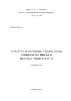 prikaz prve stranice dokumenta Korištenje modernih tehnologija i društvenih mreža u rekreativnom sportu