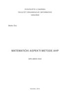 prikaz prve stranice dokumenta Matematički aspekti metode AHP